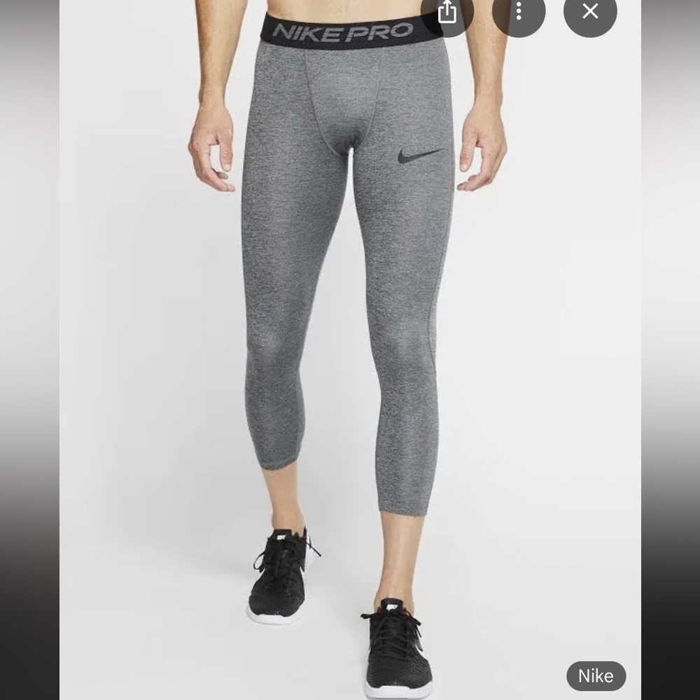 Nike Pro Men's Gray Athletic Leggings